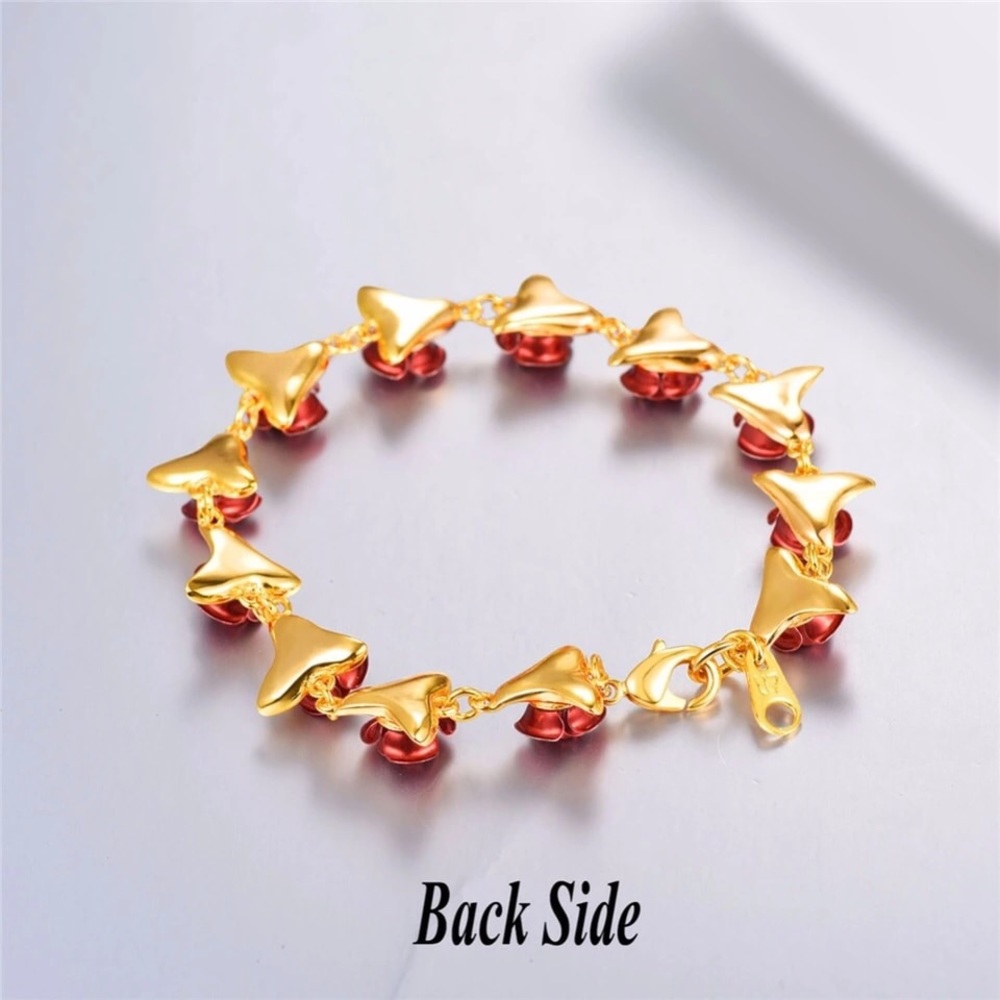 Women’s roses bracelet with gold leaves - Picture 5 of 5